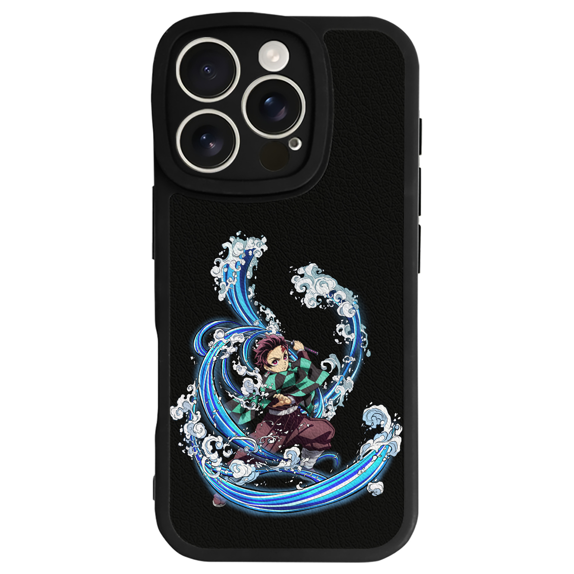 （画像用） 鬼滅の刃 竈門 炭治郎／かまど たんじろう Kamado Tanjirou 【iPhone 16シリーズ対応】シリコンスマホケース（レザー調） 材質：シリコン